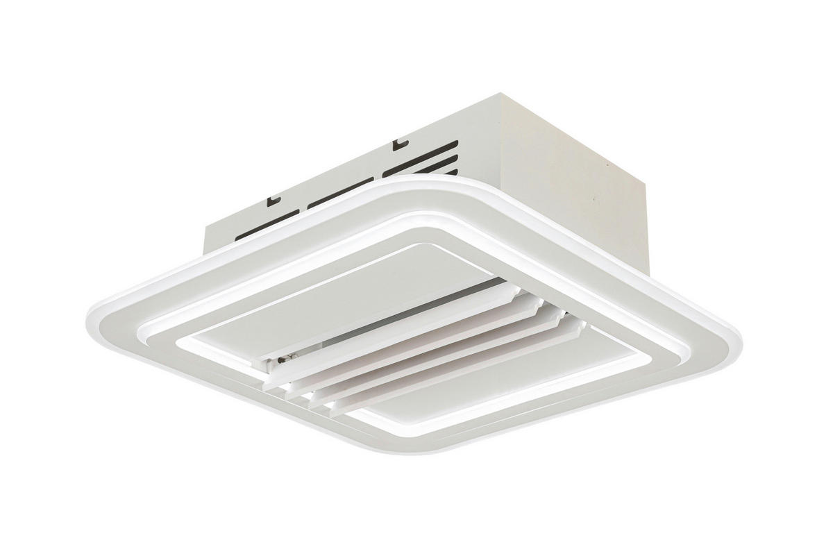STROPNÝ VENTILÁTOR, 50/50/16 cm - čierna/biela, Basics, kov/plast (50/50/16cm) - Mican