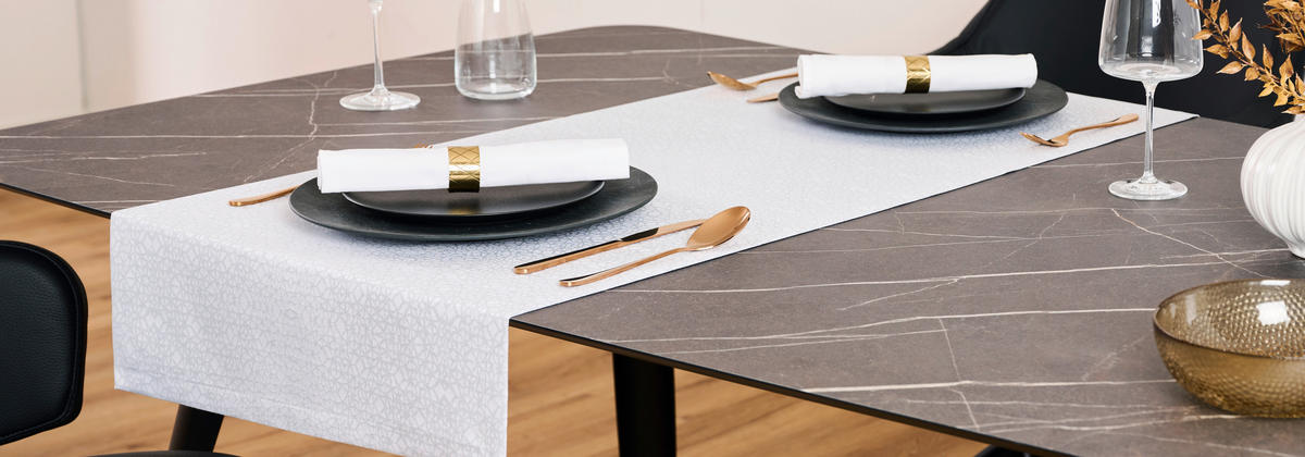 TISCHLÄUFER SOFIA Textil Hellgrau 50/150 cm  - Hellgrau, Basics, Textil (50/150cm) - Dieter Knoll