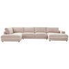 WOHNLANDSCHAFT in Cord Taupe  - Taupe/Schwarz, Design, Kunststoff/Textil (224/425/190cm) - Hom`in