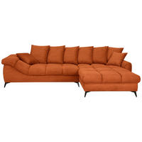 ECKSOFA Dunkelorange Cord Rückenkissen, Armlehnenkissen, Rücken echt  - Dunkelorange/Schwarz, KONVENTIONELL, Textil/Metall (332/231cm) - Carryhome