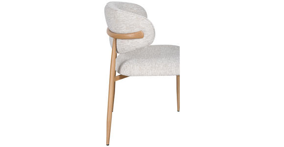 STUHL   Webstoff  Eichefarben, Beige  - Eichefarben/Beige, Design, Textil/Metall (54/80/59cm) - Novel