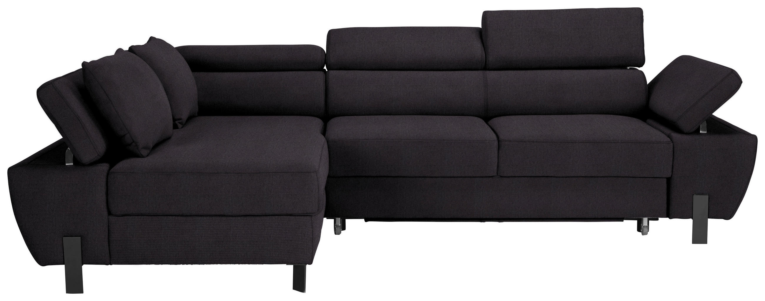 HÖRNSOFFA i vävt tyg svart  - svart, Modern, metall/textil (93/90/277cm) - MID.YOU