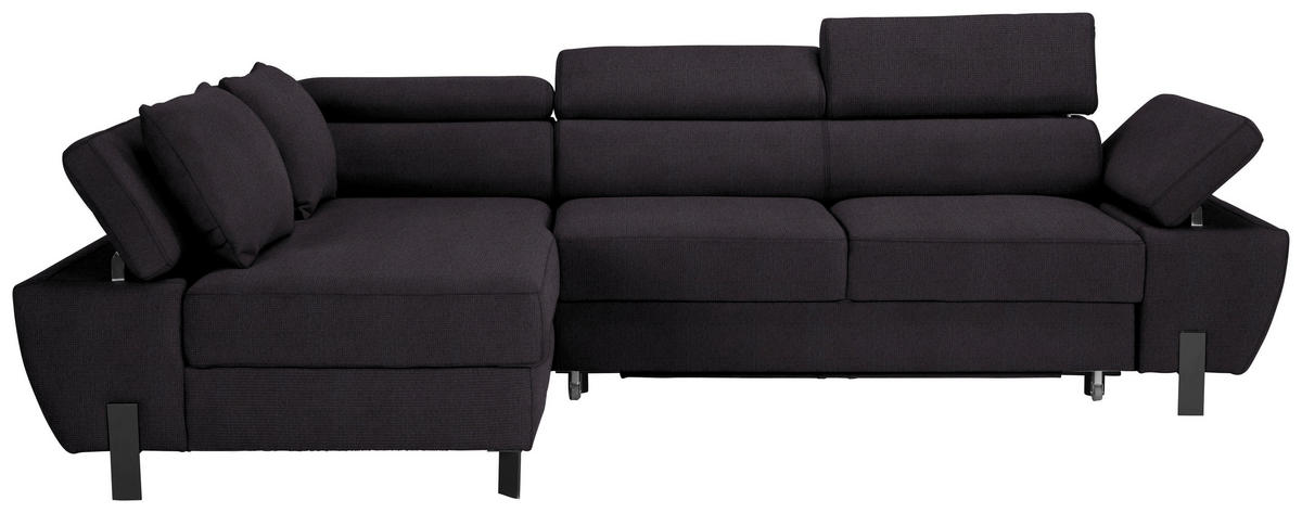 HÖRNSOFFA i vävt tyg svart  - svart, Modern, metall/textil (93/90/277cm) - MID.YOU