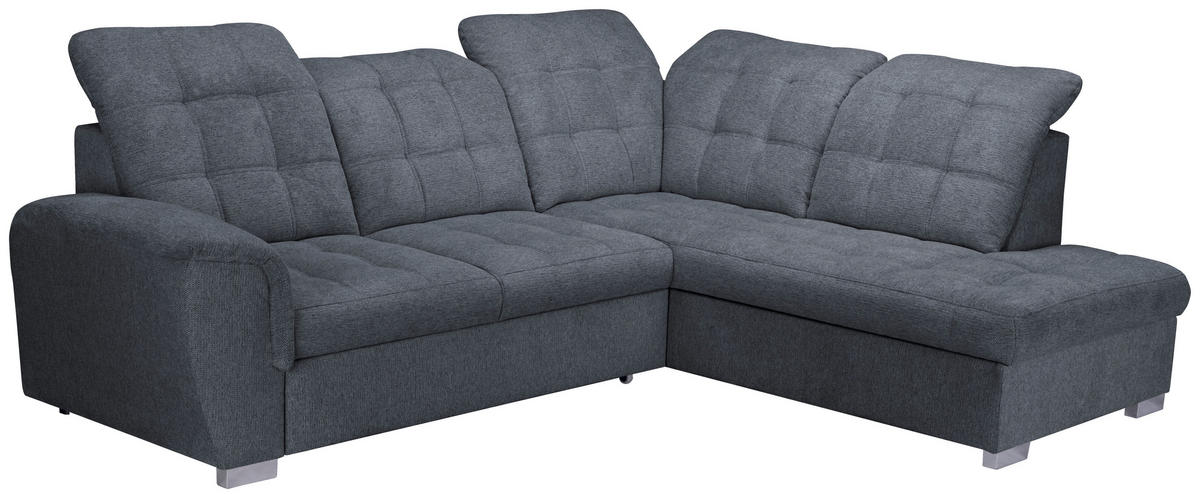 ECKSOFA Anthrazit Chenille  - Chromfarben/Anthrazit, KONVENTIONELL, Kunststoff/Textil (260/205cm) - Carryhome