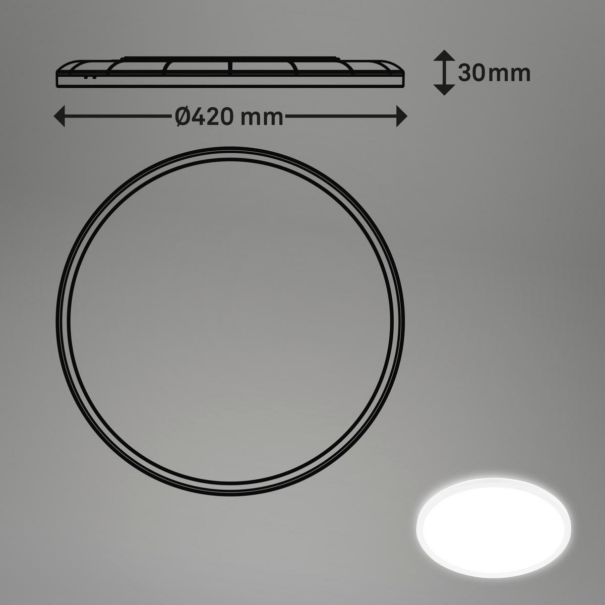 LED PLAFONJERA ZA KUPATILA - bela, Osnovno, plastika (42/3cm)