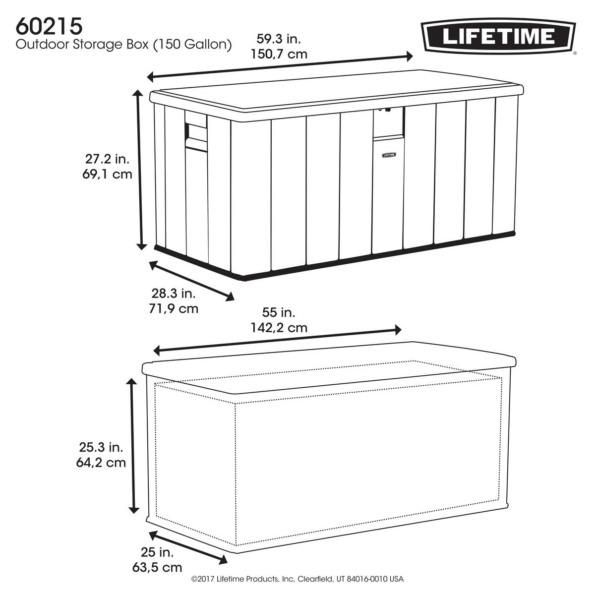 KISSENBOX 151/69/72 cm  - Grau, Basics, Kunststoff (151/69/72cm) - Ambia Garden