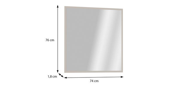 SPIEGEL 74/76/1,8 cm    in rechteckig  - Sandfarben, MODERN, Glas/Holzwerkstoff (74/76/1,8cm) - Carryhome
