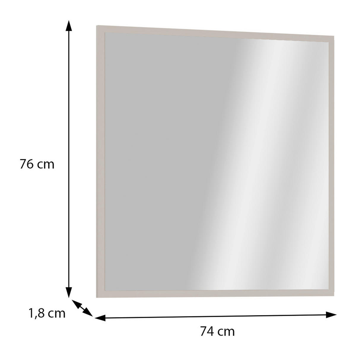 SPIEGEL 74/76/1,8 cm    in rechteckig  - Sandfarben, MODERN, Glas/Holzwerkstoff (74/76/1,8cm) - Carryhome