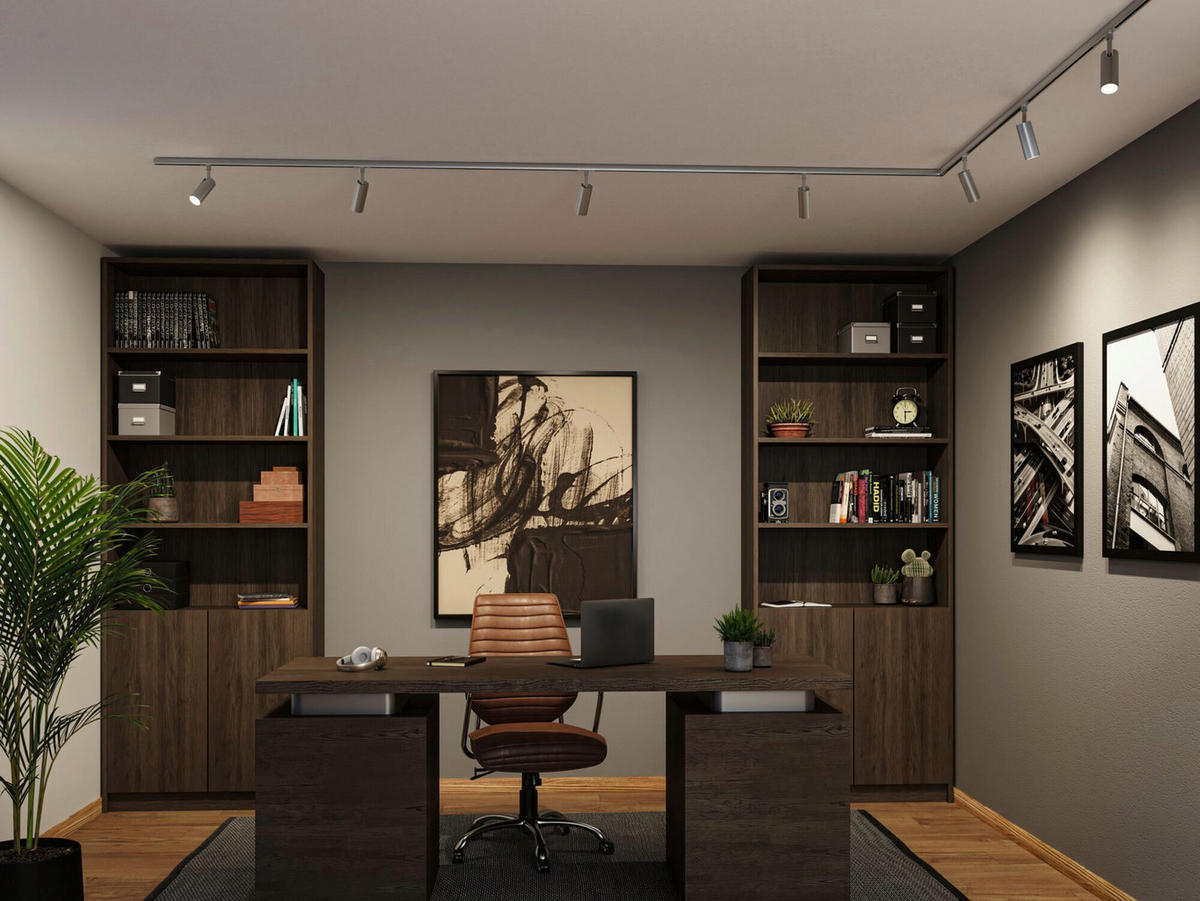 SCHIENENSYSTEM-STRAHLER URail 4,3/19 cm  - Chromfarben, Basics, Metall (4,3/19cm) - Paulmann