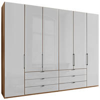 DREHTÜRENSCHRANK in Weiss, Eiche Bianco  - Schieferfarben/Weiss, Konventionell, Glas/Holzwerkstoff (300/236/58cm) - Dieter Knoll