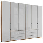 DREHTÜRENSCHRANK  in Weiß, Eiche Bianco  - Schieferfarben/Eiche Bianco, KONVENTIONELL, Glas/Holzwerkstoff (300/216/58cm) - Dieter Knoll