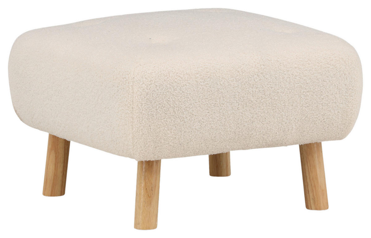 HOCKER in Holz, Textil Weiß  - Weiß, Design, Holz/Kunststoff (60/28/60cm) - Livetastic