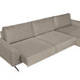 ECKSOFA in Webstoff Beige  - Beige/Schwarz, Design, Textil/Metall (320/172cm) - Valnatura