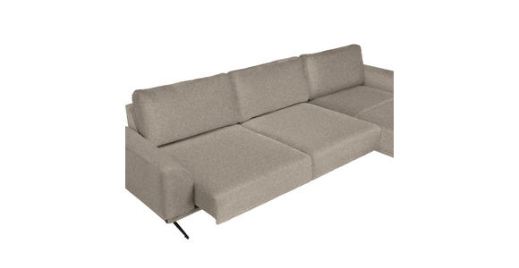 ECKSOFA in Webstoff Beige  - Beige/Schwarz, Design, Textil/Metall (320/172cm) - Valnatura