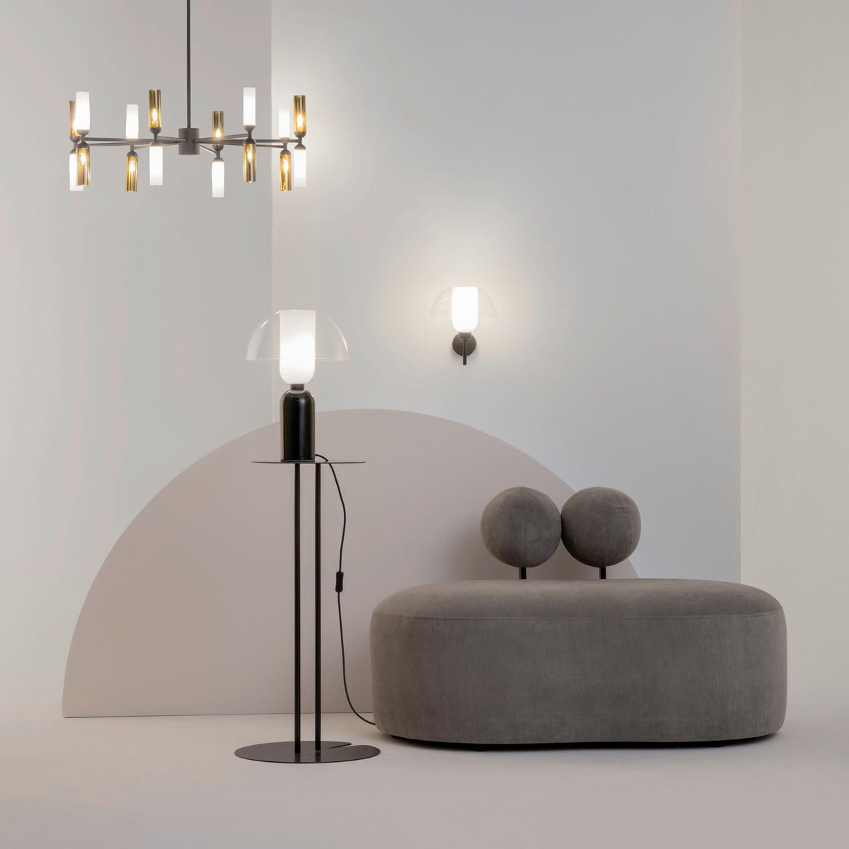 TISCHLEUCHTE - Transparent/Schwarz, Design, Keramik/Metall (30/42,5cm) - MAYTONI