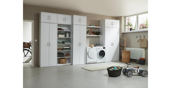 AUFSATZSCHRANK - Silberfarben/Weiß, KONVENTIONELL, Holzwerkstoff/Metall (72/43/54cm) - Xora