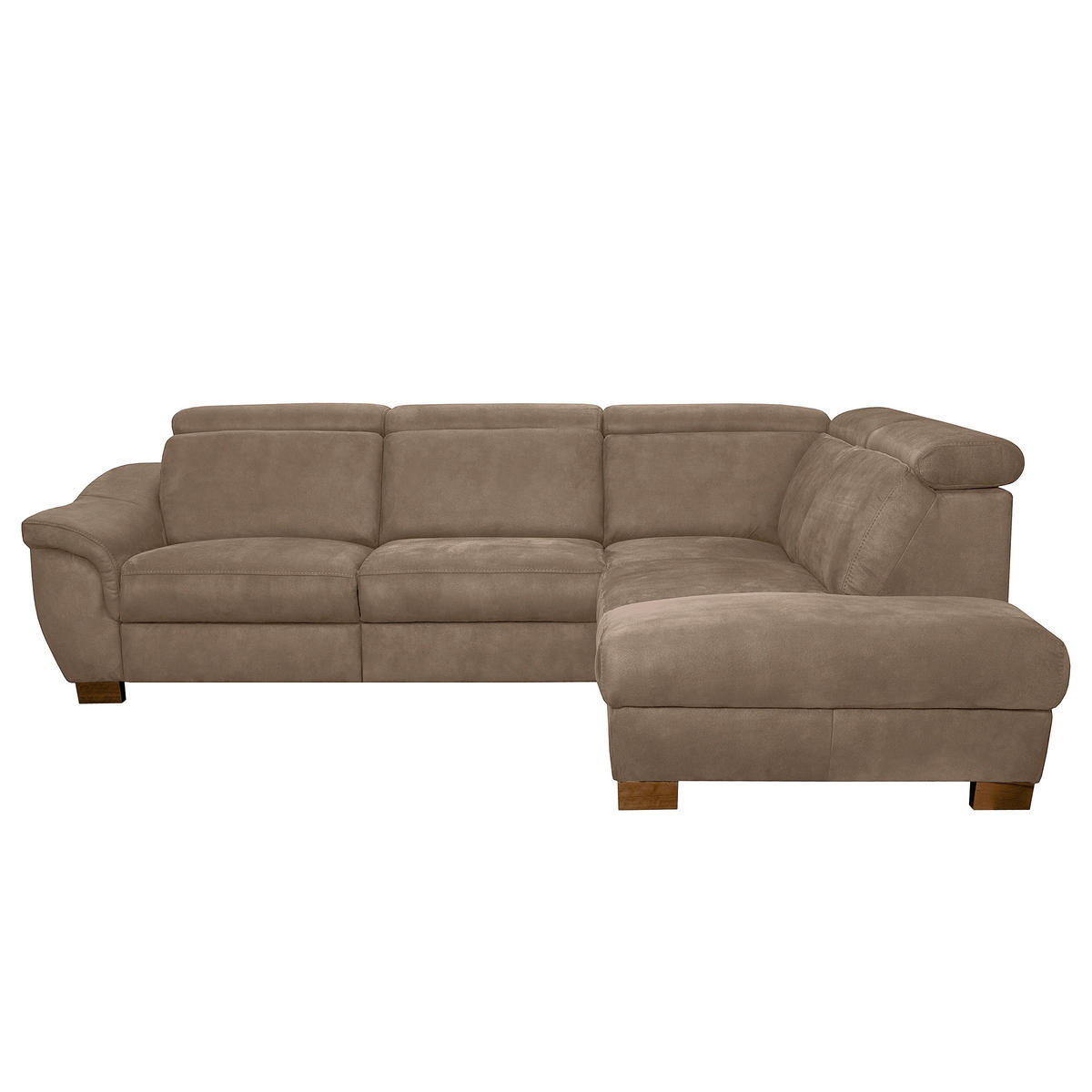 ECKSOFA TREND in Mikrofaser Braun Bettkasten, Relaxfunktion, Kopfteilverstellung  276/238 cm  - Wengefarben/Braun, Design, Holz/Textil (276/238cm) - Livetastic