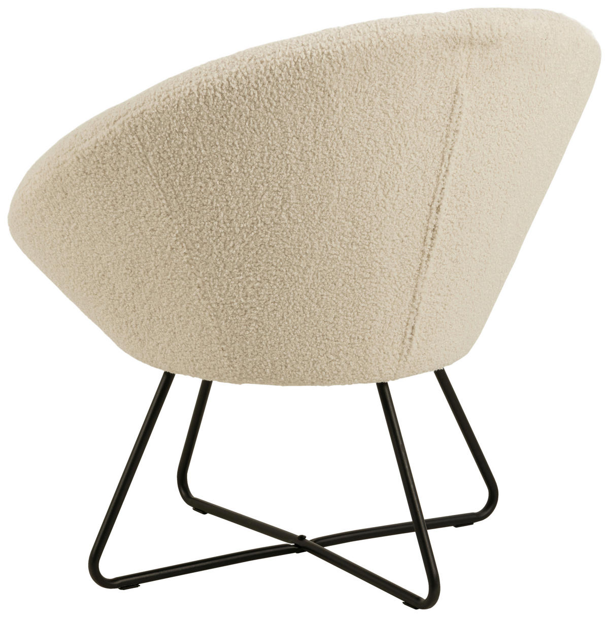 FOTELJA 82/81/71 cm , krem  - crna/krem, Dizajnerski, tekstil/metal (82/81/71cm) - Livetastic