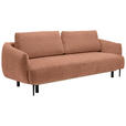 SCHLAFSOFA Chenille Rostfarben  - Rostfarben/Schwarz, KONVENTIONELL, Textil/Metall (228/75/98cm) - Carryhome
