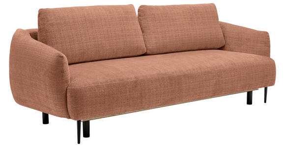 SCHLAFSOFA Chenille Rostfarben - Rostfarben/Schwarz, KONVENTIONELL, Textil/Metall (228/75/98cm) - Carryhome