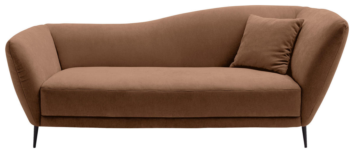 RÉCAMIERE Braun Chenille Zierkissen, Rücken echt  - Schwarz/Braun, KONVENTIONELL, Textil/Metall (224/70/97cm) - Hom`in