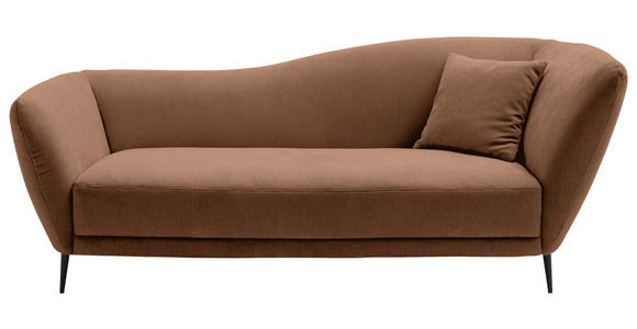 RÉCAMIERE Braun Chenille Zierkissen, Rücken echt  - Schwarz/Braun, KONVENTIONELL, Textil/Metall (224/70/97cm) - Hom`in