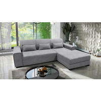 ECKSOFA CLASSIC Grau Struktur, Bouclé  - Schwarz/Grau, Design, Kunststoff/Textil (270/175cm) - MID.YOU