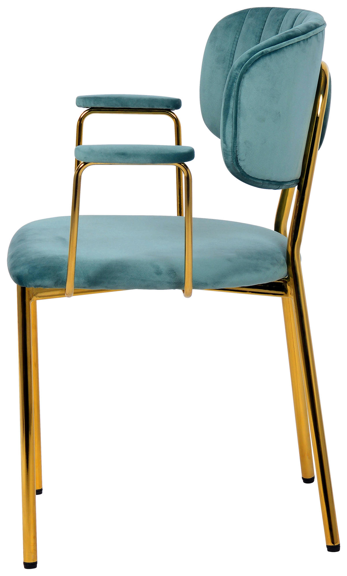 STUHL-SET 2 Stück  in Eisen  - Goldfarben/Mintgrün, Design, Kunststoff/Metall (63/80/51cm) - Kayoom