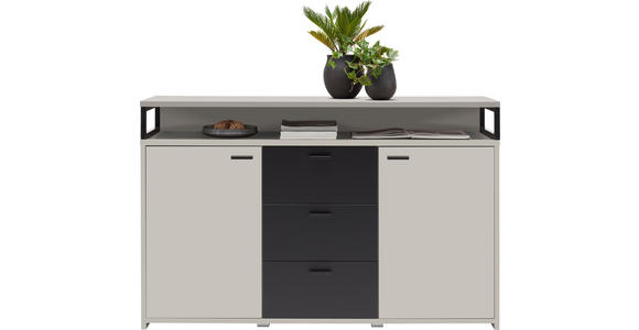 SIDEBOARD  in 134/87,8/38 cm  - Kaschmir/Schwarz, KONVENTIONELL, Holzwerkstoff/Kunststoff (134/87,8/38cm) - Xora