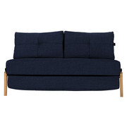 SCHLAFSOFA in Holz, Metall, Textil Blau - Blau/Eichefarben, MODERN, Holz/Textil (147/67/96cm) - Innovation