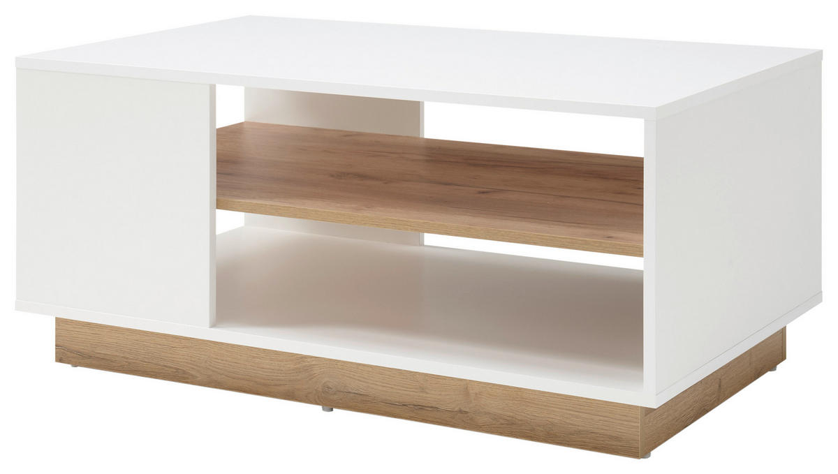 COUCHTISCH rechteckig Eichefarben, Weiß  - Eichefarben/Weiß, Design, Holzwerkstoff (100/46/60cm) - MID.YOU
