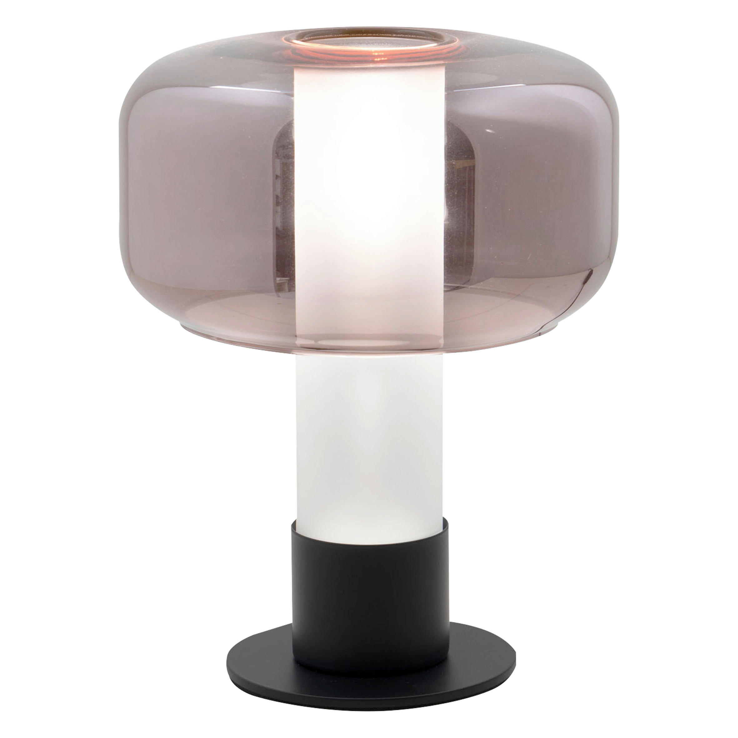 TISCHLEUCHTE Flick 22/28 cm   - Rotbraun/Schwarz, LIFESTYLE, Glas/Metall (22/28cm) - Fabas Luce