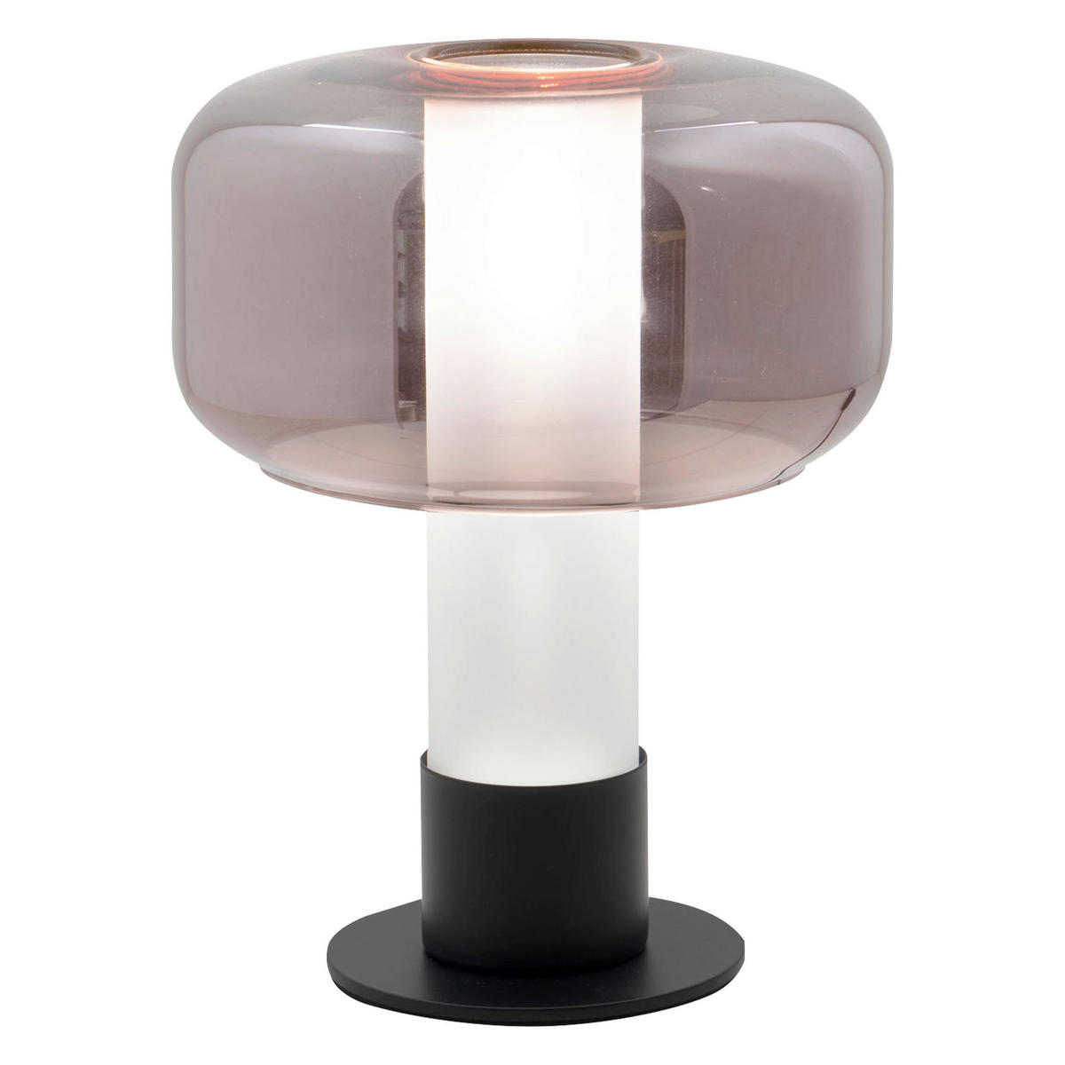 TISCHLEUCHTE Flick 22/28 cm   - Rotbraun/Schwarz, LIFESTYLE, Glas/Metall (22/28cm) - Fabas Luce