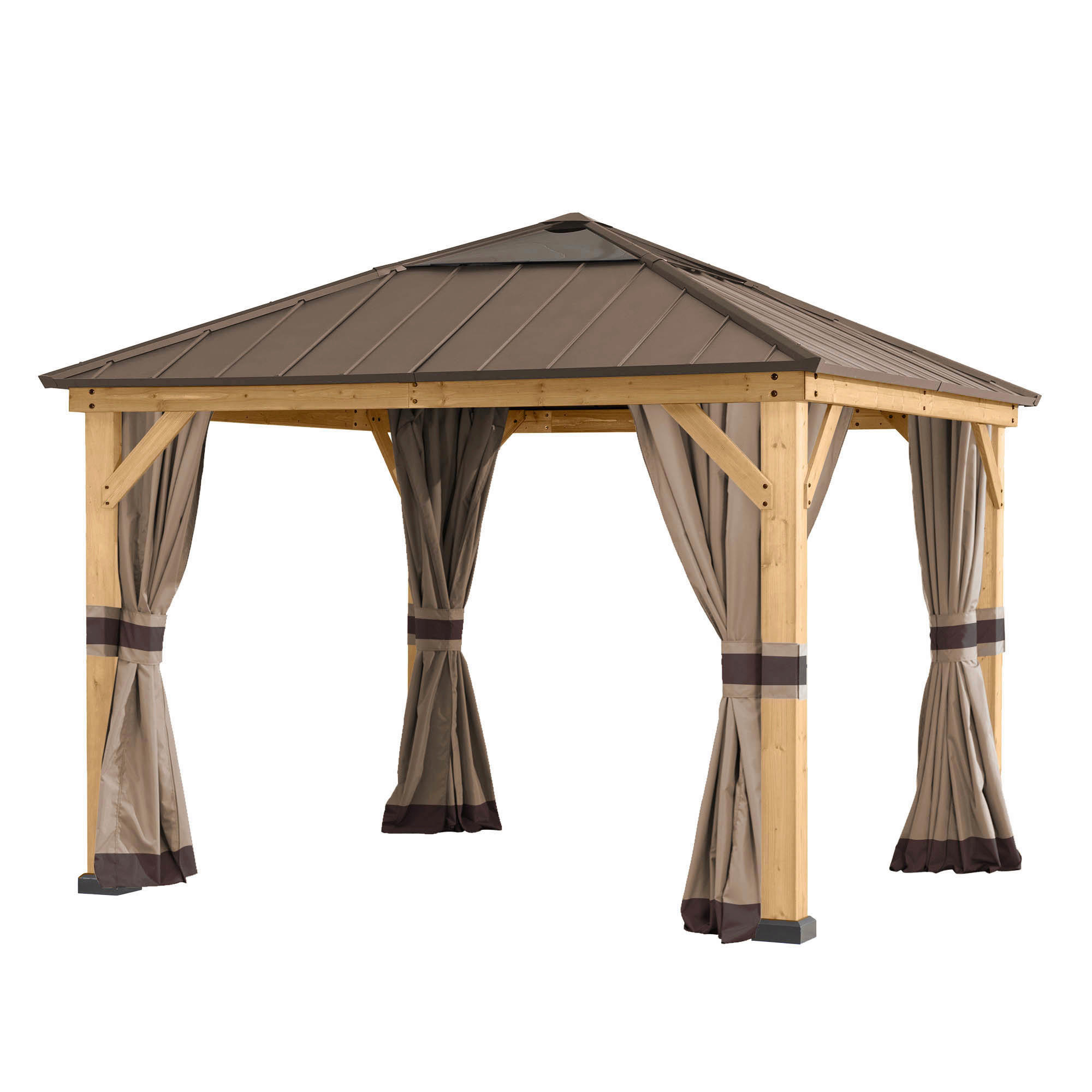 PAVILLON-SEITENTEIL   - Hellbraun, Basics, Textil (310/220cm)