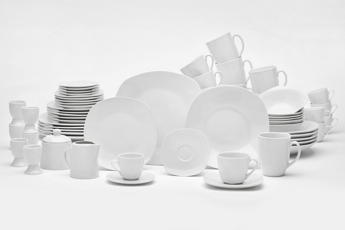 KOMBISERVICE Weiß Atrium 62-teilig 6 Personen  - Weiß, Basics, Keramik - Van Well