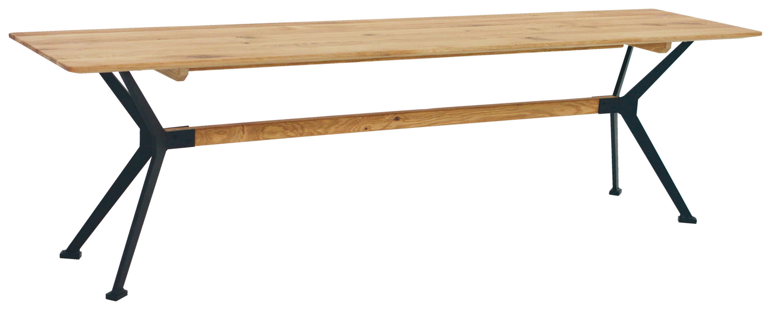 SITZBANK 160/45/35 cm Wildeiche Wildeiche massiv Metall  - Wildeiche/Eichefarben, Natur, Holz/Metall (160/45/35cm) - Carryhome