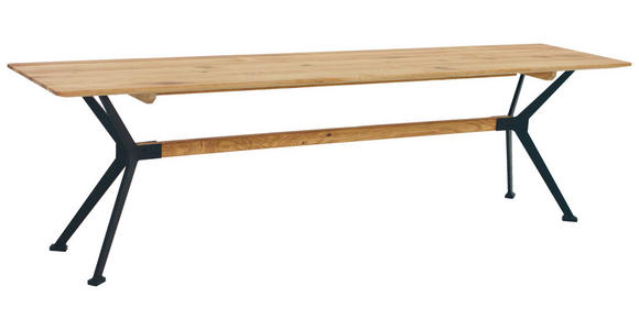 SITZBANK 160/45/35 cm in Wildeiche - Wildeiche/Eichefarben, Natur, Holz/Metall (160/45/35cm) - Carryhome