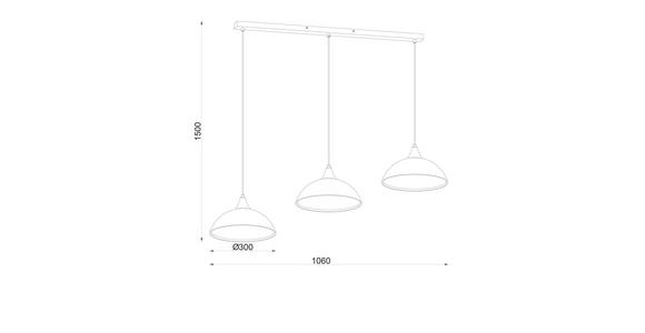 HÄNGELEUCHTE 106/30/150 cm  - Weiß, Trend, Glas/Metall (106/30/150cm) - Novel