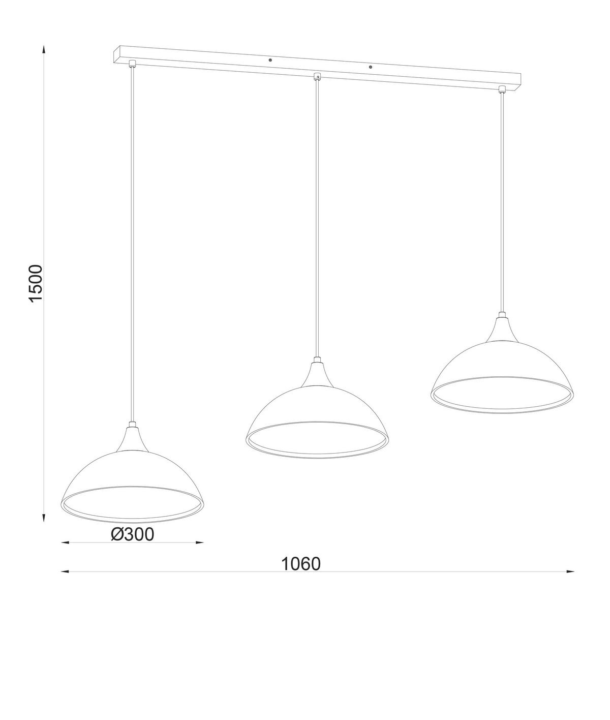 HÄNGELEUCHTE 106/30/150 cm  - Weiß, Trend, Glas/Metall (106/30/150cm) - Novel
