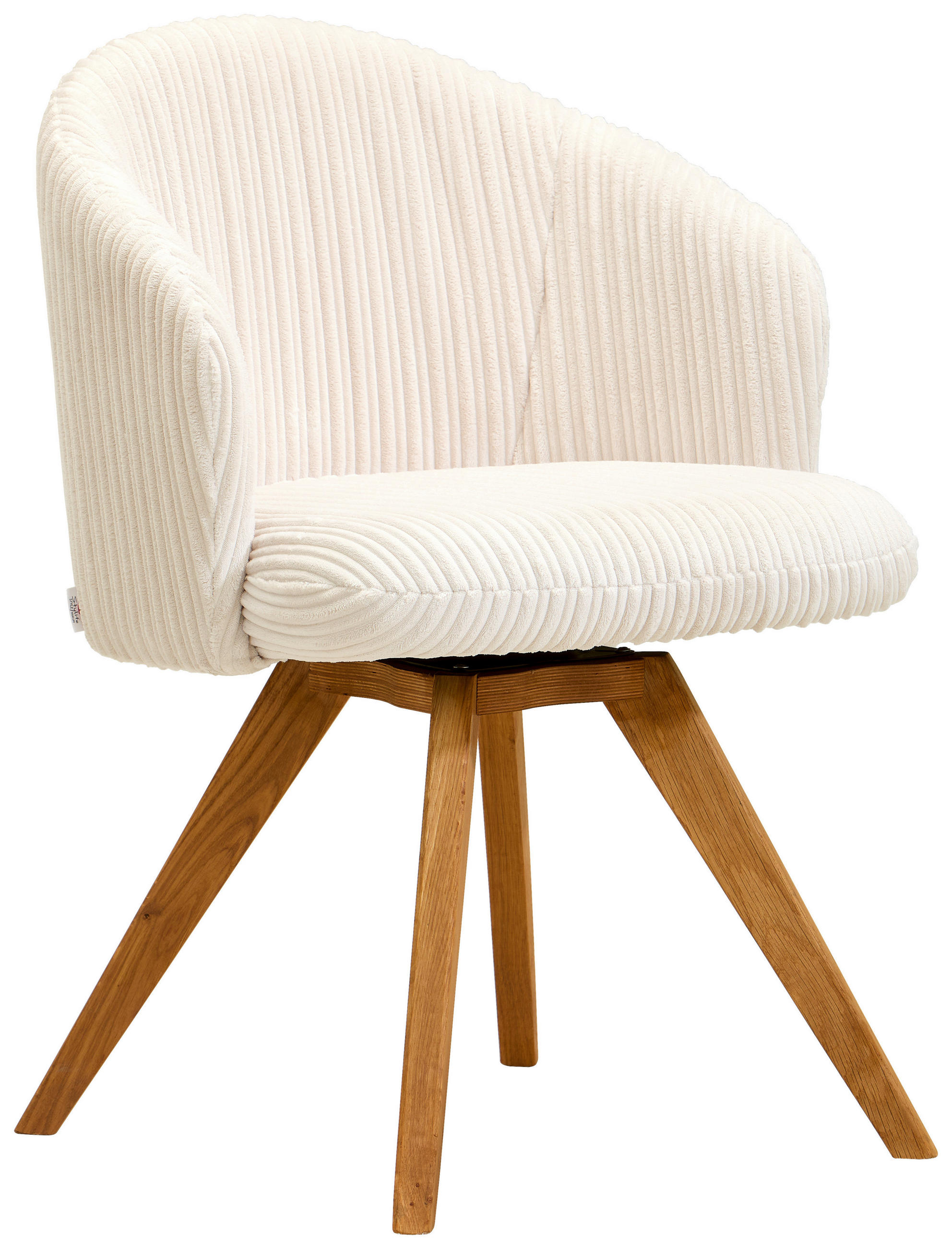 ARMLEHNSTUHL  in Feincord  - Eichefarben/Beige, KONVENTIONELL, Holz/Textil (61/82/59cm) - Stylife