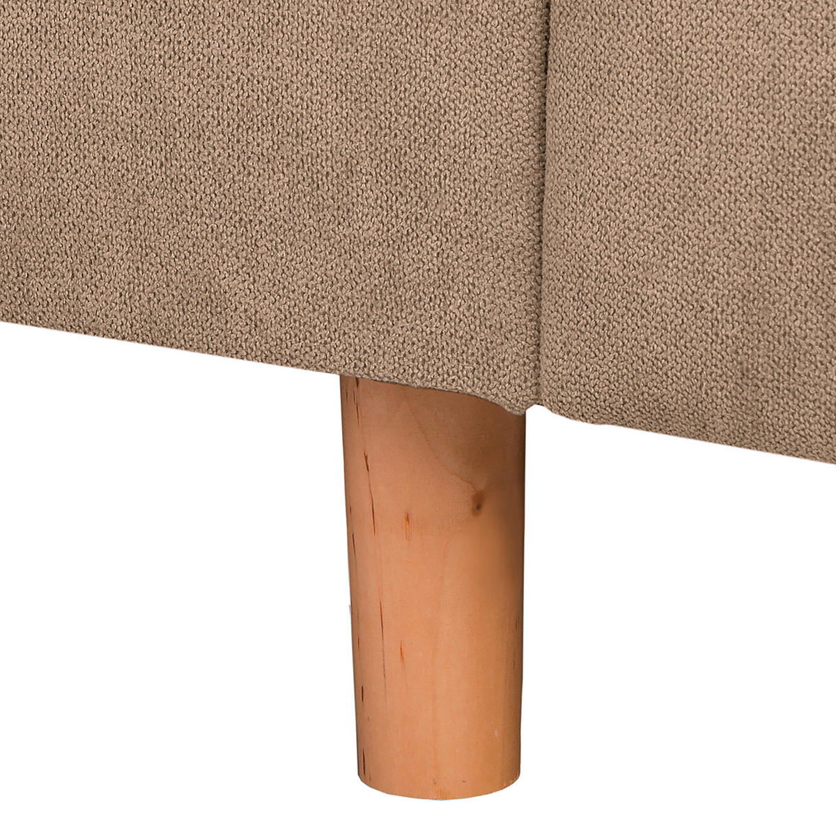 ECKSOFA inkl. Hocker Ariella Beige Mikrofaser  - Beige/Naturfarben, Design, Holz/Textil (161/231cm) - Livetastic