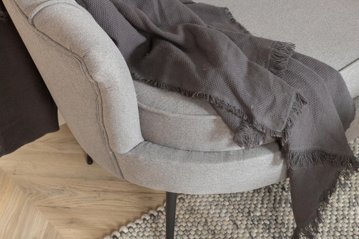 2-SITZER-SOFA Textilgeflecht Schwarz, Dunkelgrau  - Dunkelgrau/Schwarz, Design, Textil/Metall (180/78.5/78cm) - Livetastic