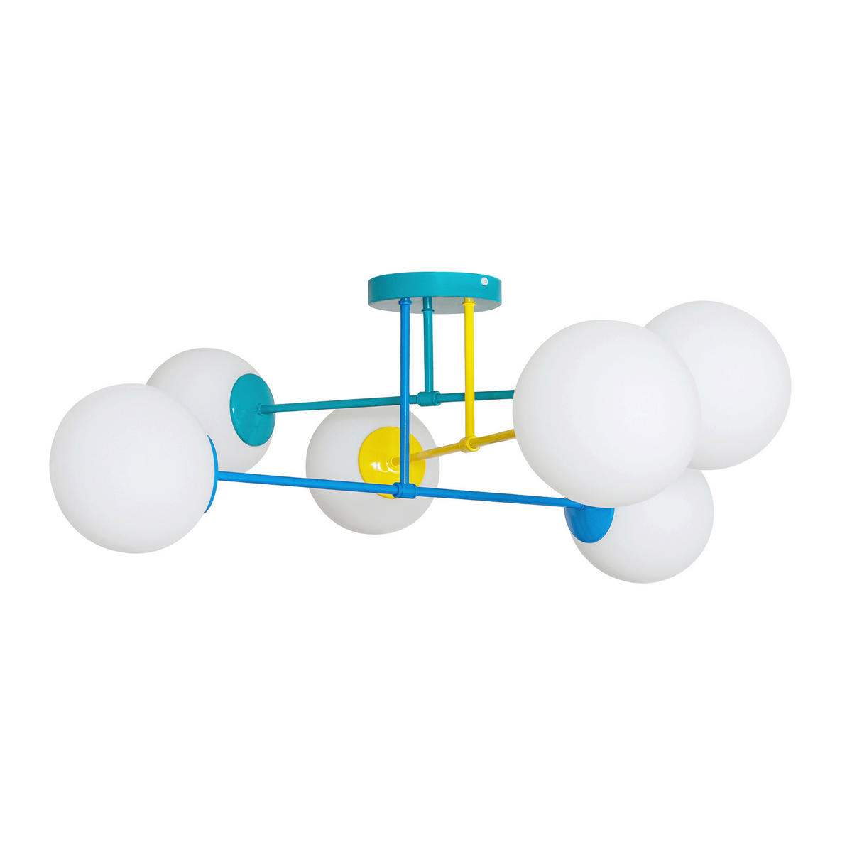 KINDERDECKENLEUCHTE 76/76/31 cm   - Multicolor, LIFESTYLE, Glas/Metall (76/76/31cm)