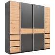 KLEIDERSCHRANK  in Graphitfarben, Eiche Artisan  - Silberfarben/Graphitfarben, KONVENTIONELL, Holzwerkstoff/Kunststoff (215/211/60cm) - Carryhome