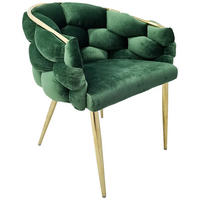 SADA STOLIČIEK S PODRÚČKAMI 2 kus - zlatá/zelená, Modern, kov/textil (65/79/61cm) - MID.YOU