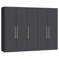 DREHTÜRENSCHRANK  in Anthrazit, Schwarz  - Edelstahlfarben/Anthrazit, Design, Holzwerkstoff (253/215/59cm) - Carryhome