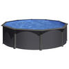 POOL-SET KIT350GYQGRE 350/120 cm  - Anthrazit/Graphitfarben, KONVENTIONELL, Metall (350/120cm) - Gre