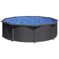 POOL-SET KIT350GYQGRE 350/120 cm  - Anthrazit/Graphitfarben, KONVENTIONELL, Metall (350/120cm) - Gre