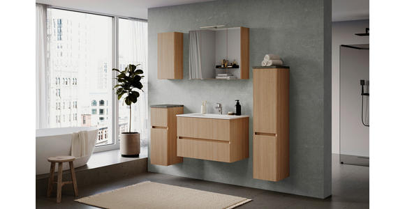 SPIEGELSCHRANK 80/64/20 cm  - Eichefarben/Silberfarben, KONVENTIONELL, Glas/Holzwerkstoff (80/64/20cm) - Xora
