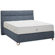 BOXSPRINGBETT 180/200 cm  in Blau  - Blau/Kupferfarben, KONVENTIONELL, Textil/Metall (180/200cm) - Ambiente